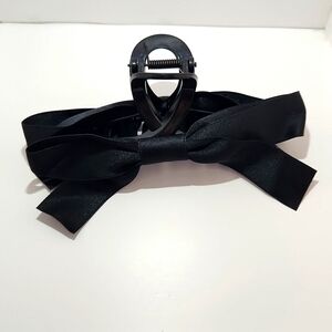 New, Black Satin Ribbon Hair Claw